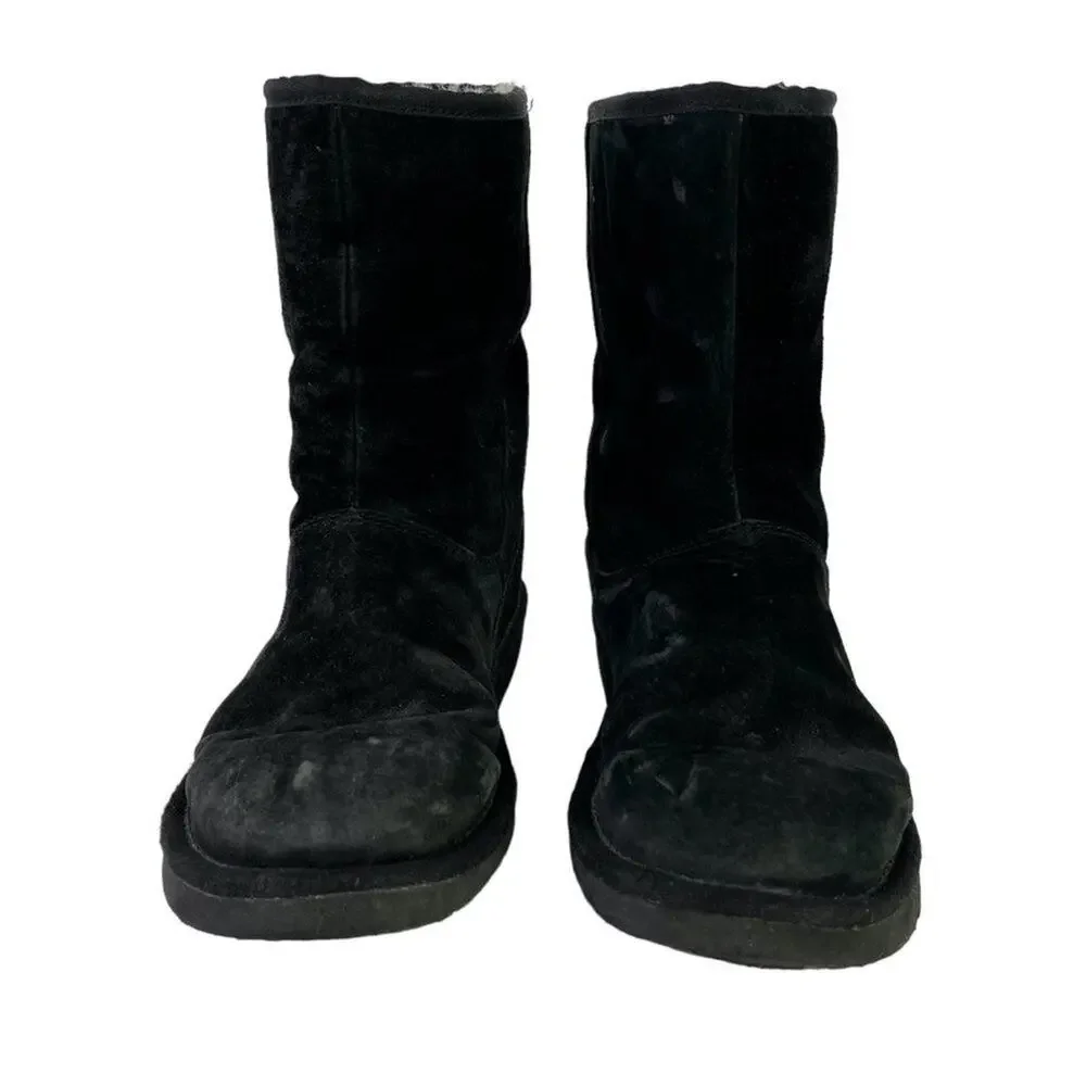 Ugg Australia Womens 5116 Mayfaire Black Side Zip Suede Genuine Leather Boots 6